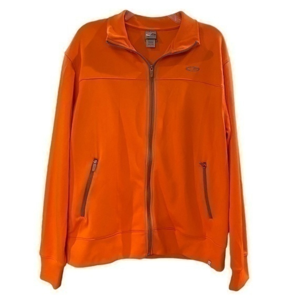 Champion Mens Full Zip Mid Layering Jacket Orange Long Sleeve Zip Pockets Size L
